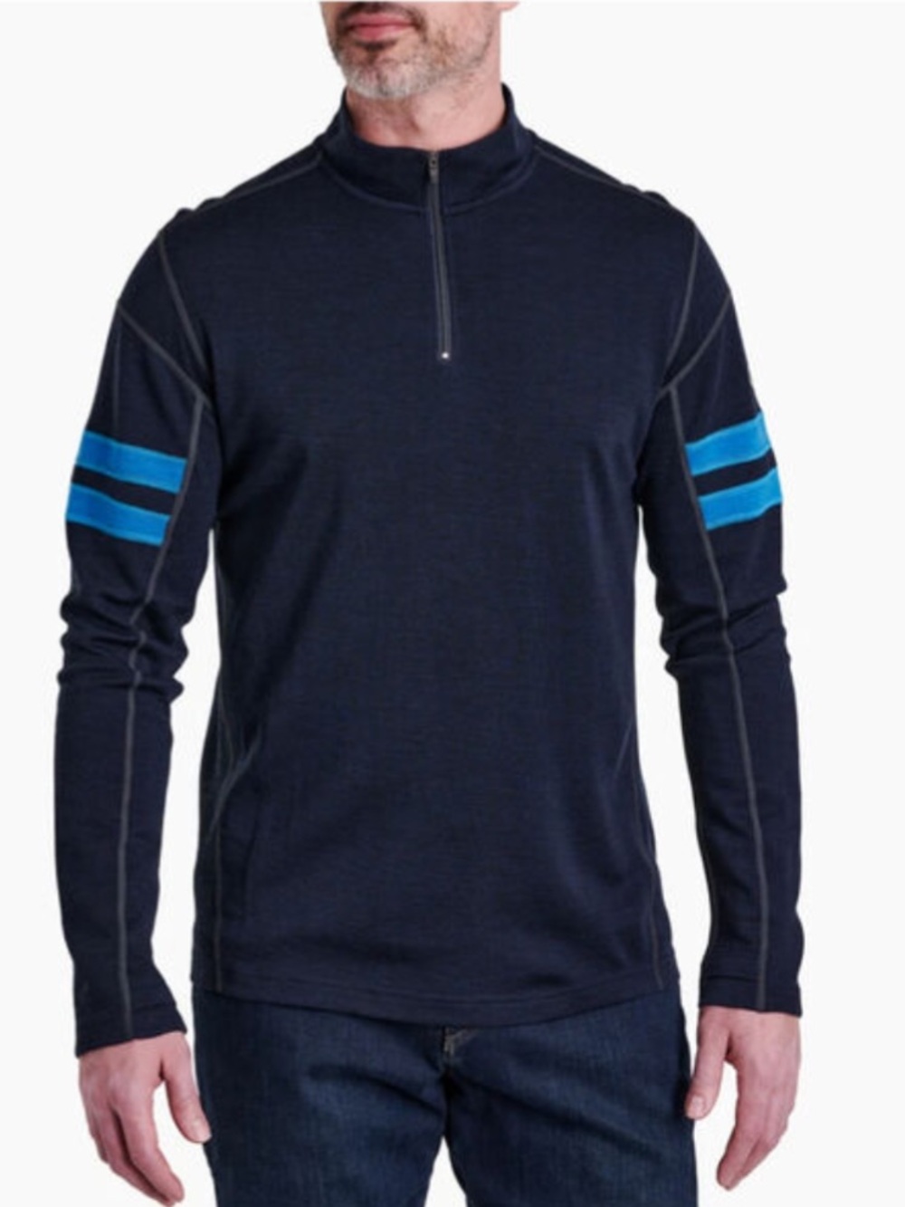 Kuhl Navy Blue Team Merino Wool Quarter Zip Pullover